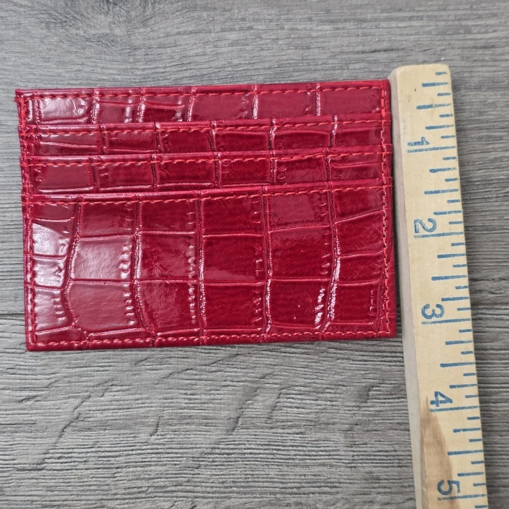 Red Croc Pattern Card Holder